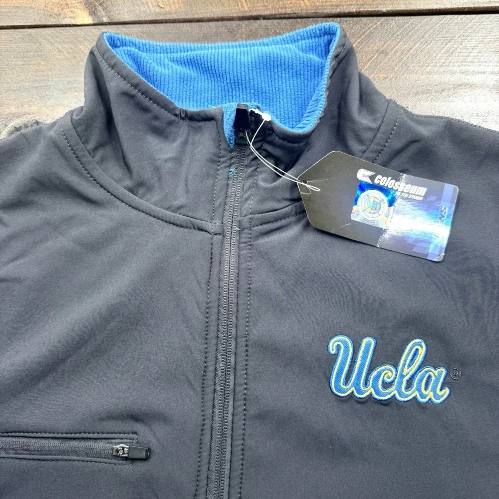 Men's Colosseum UCLA‎ Bruins Blue & Gray Mesa Corded Polar Full Zip Fleece Large